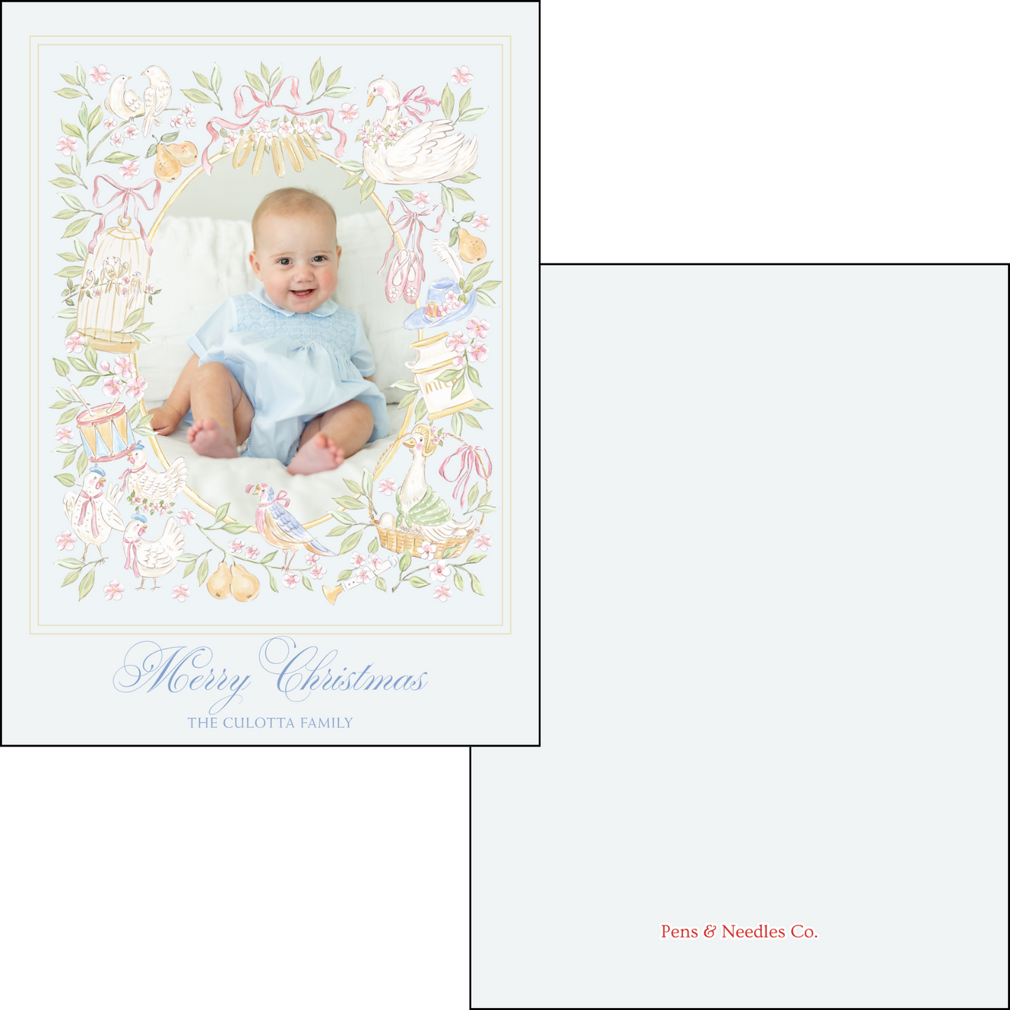 Holiday Card 12 Days of Christmas Whimsical