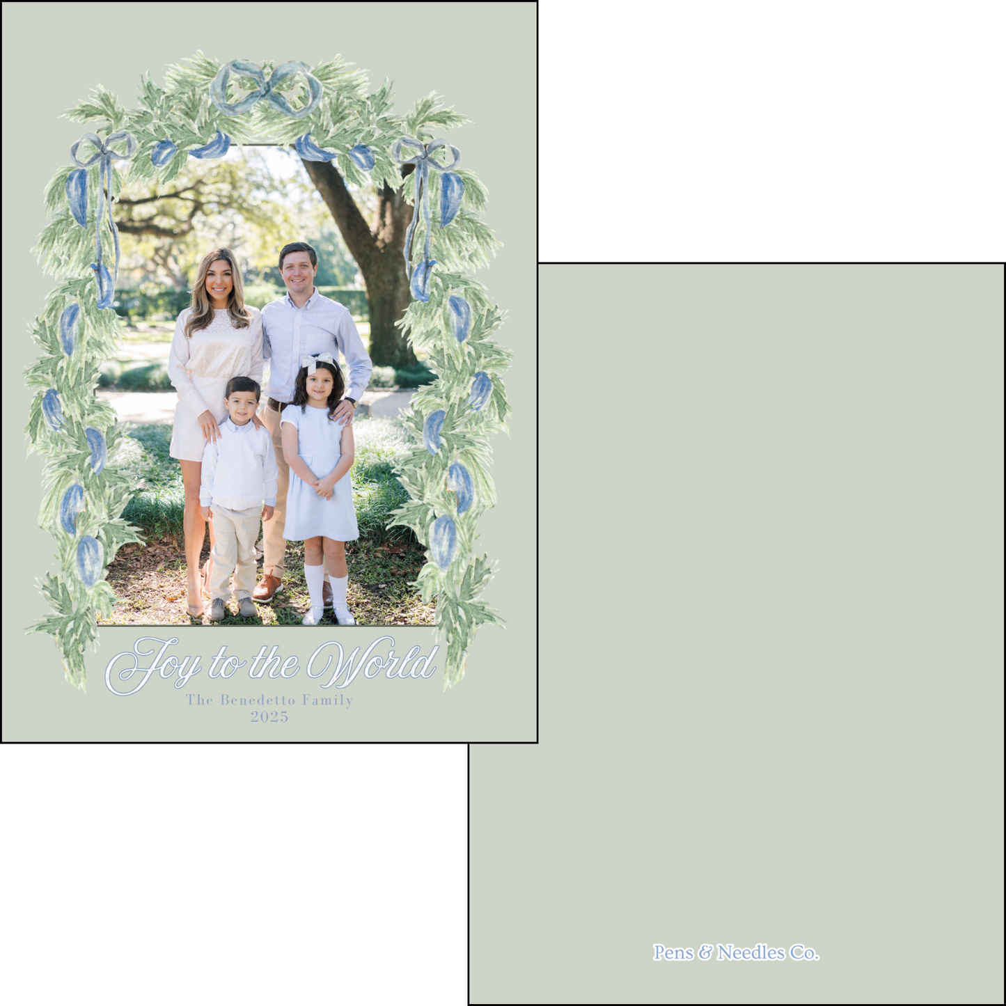 Holiday Card French Horn Full Garland