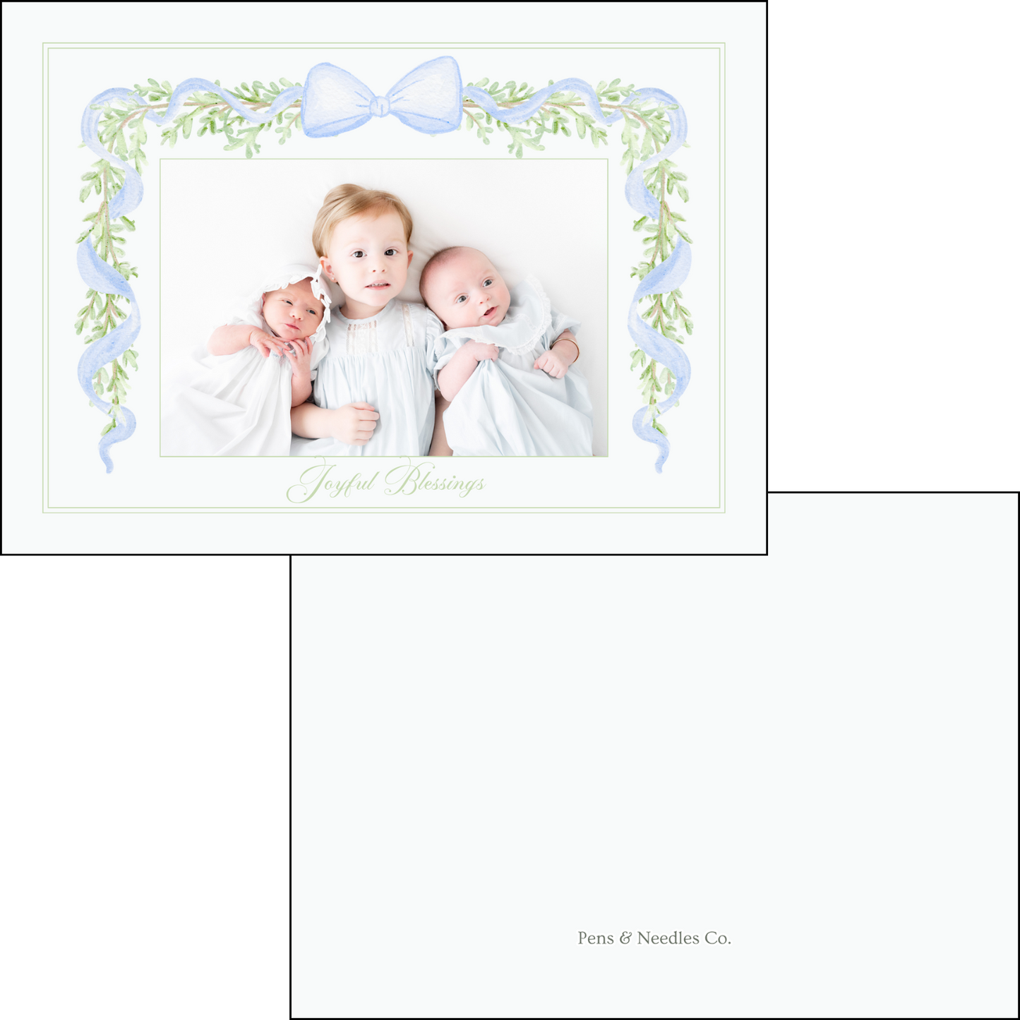 Holiday Card Pastel Bow Garland