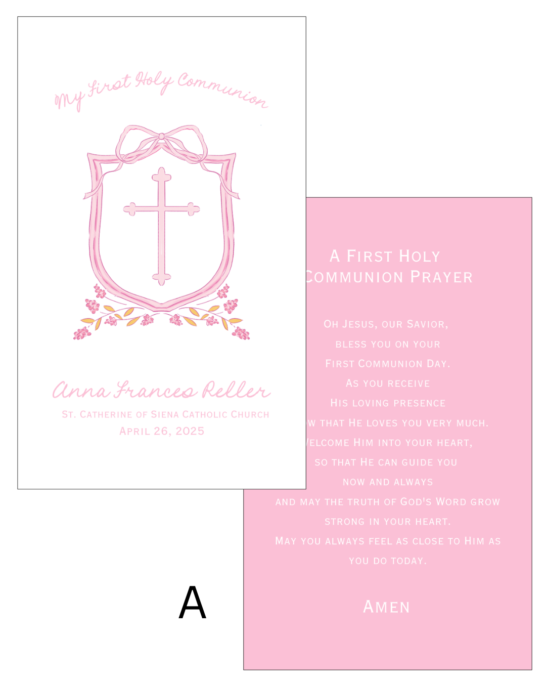 First Holy Communion Prayer Cards