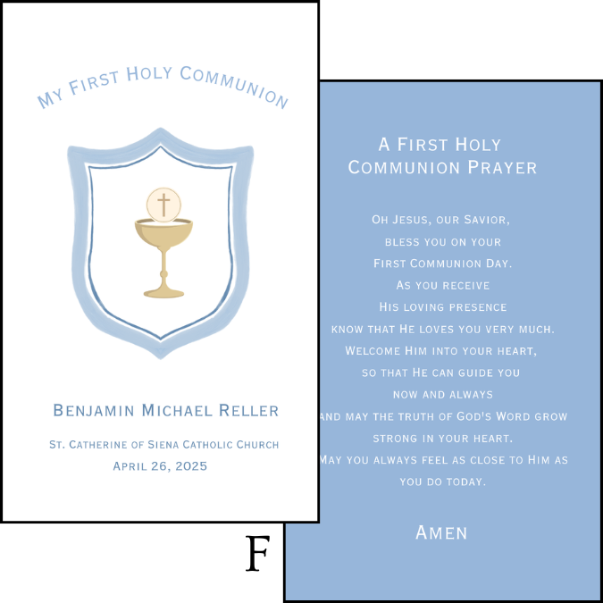 First Holy Communion Prayer Cards