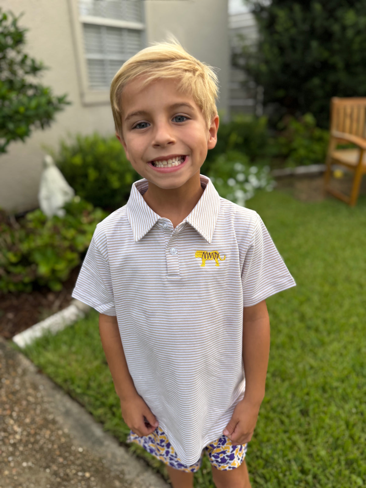 LL Striped Game Day Polo