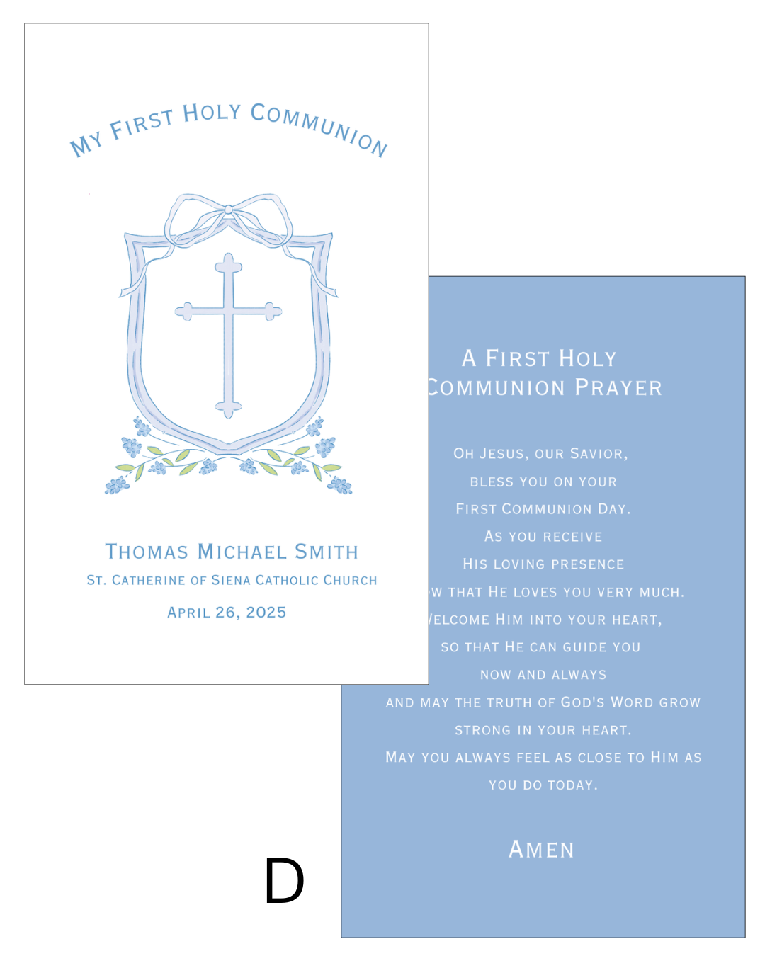 First Holy Communion Prayer Cards