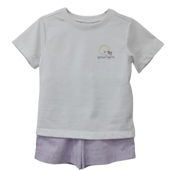 GAMEDAY-GEAUX TIGERS HELMET SHORT SET