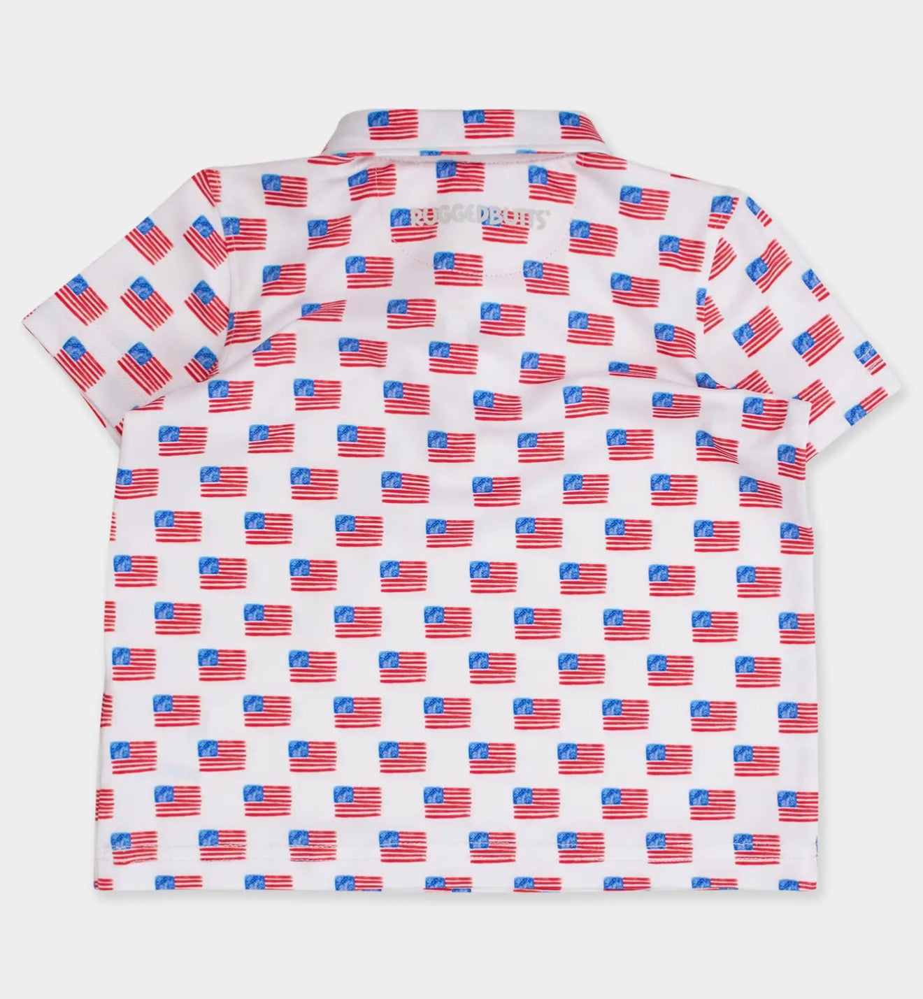 Rufflebutts Boys Freedom Flags Knit Short Sleeve
Performance Polo