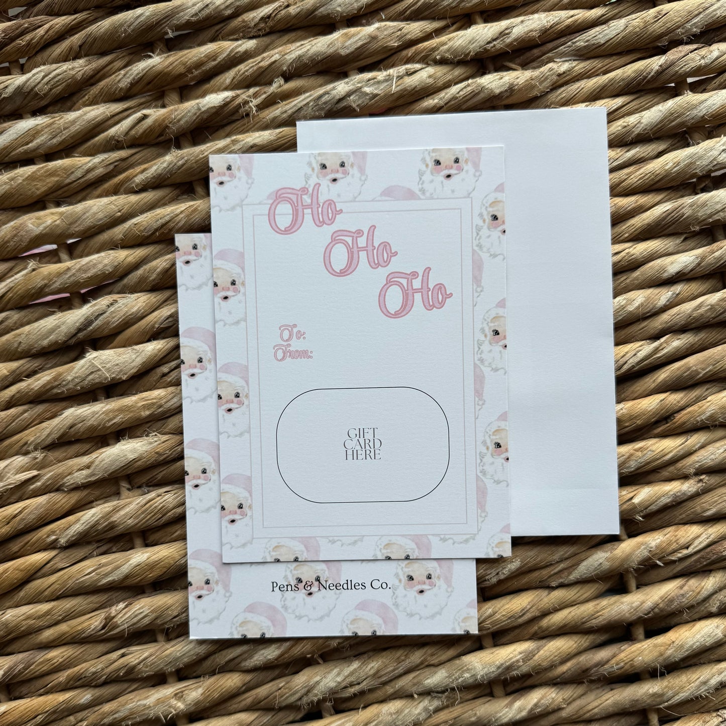 Pink Santa Gift Card Holder