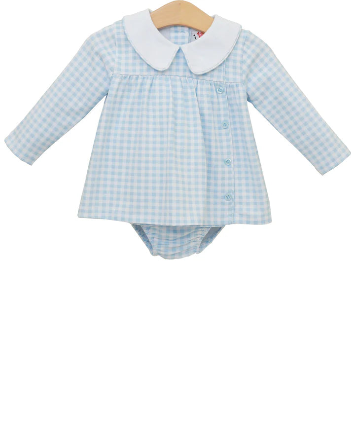 Jellybean Fall Liam Diaper Set- Light Blue Gingham