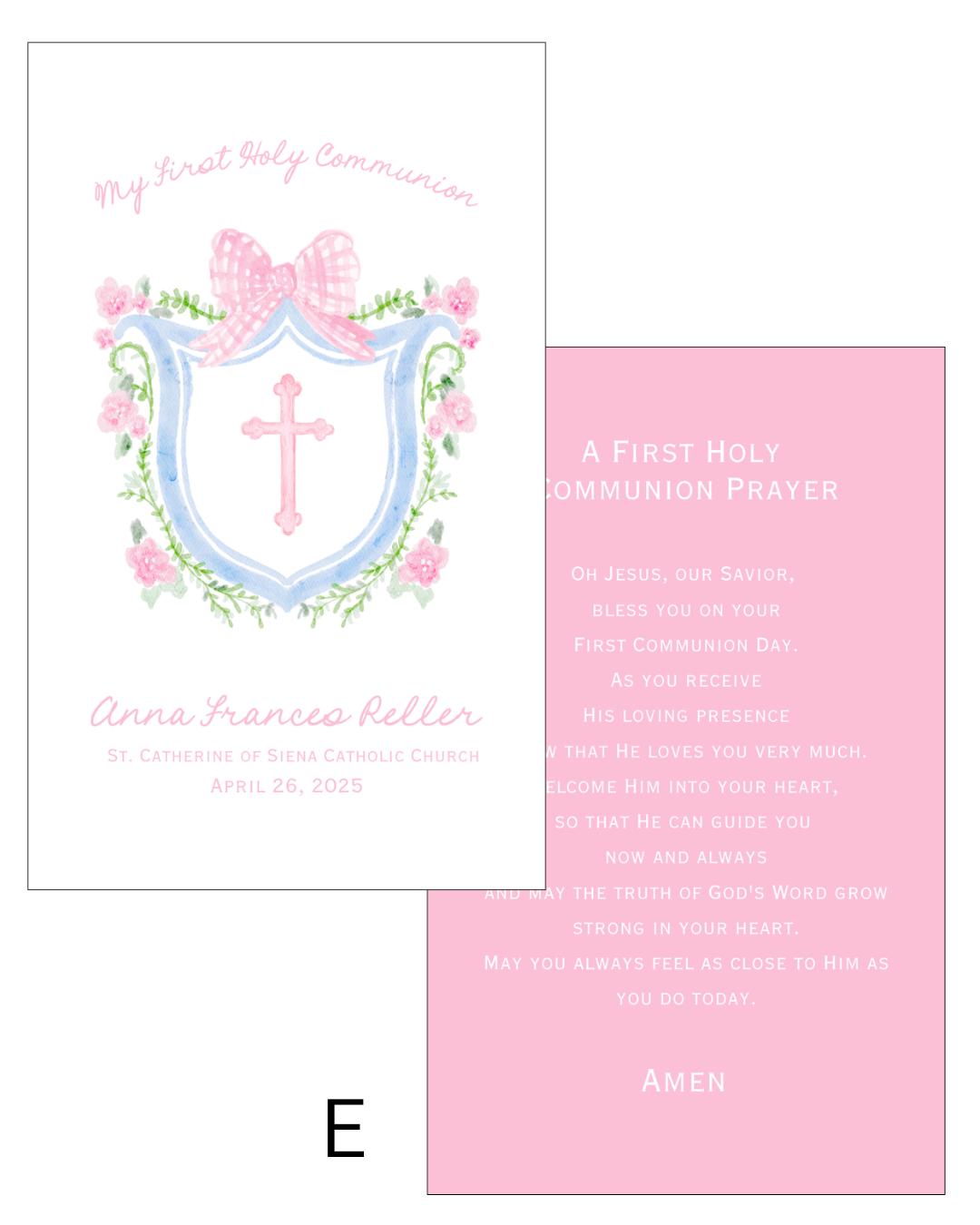 First Holy Communion Prayer Cards