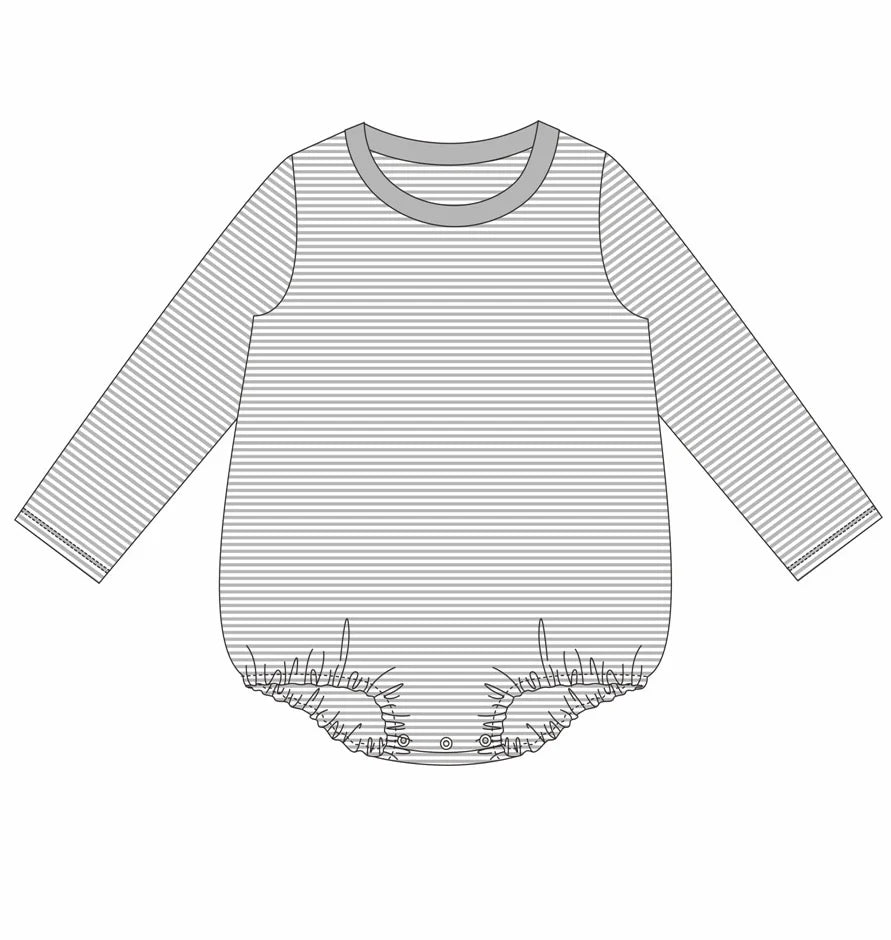 Striped Crewneck Long Sleeve Bubble
