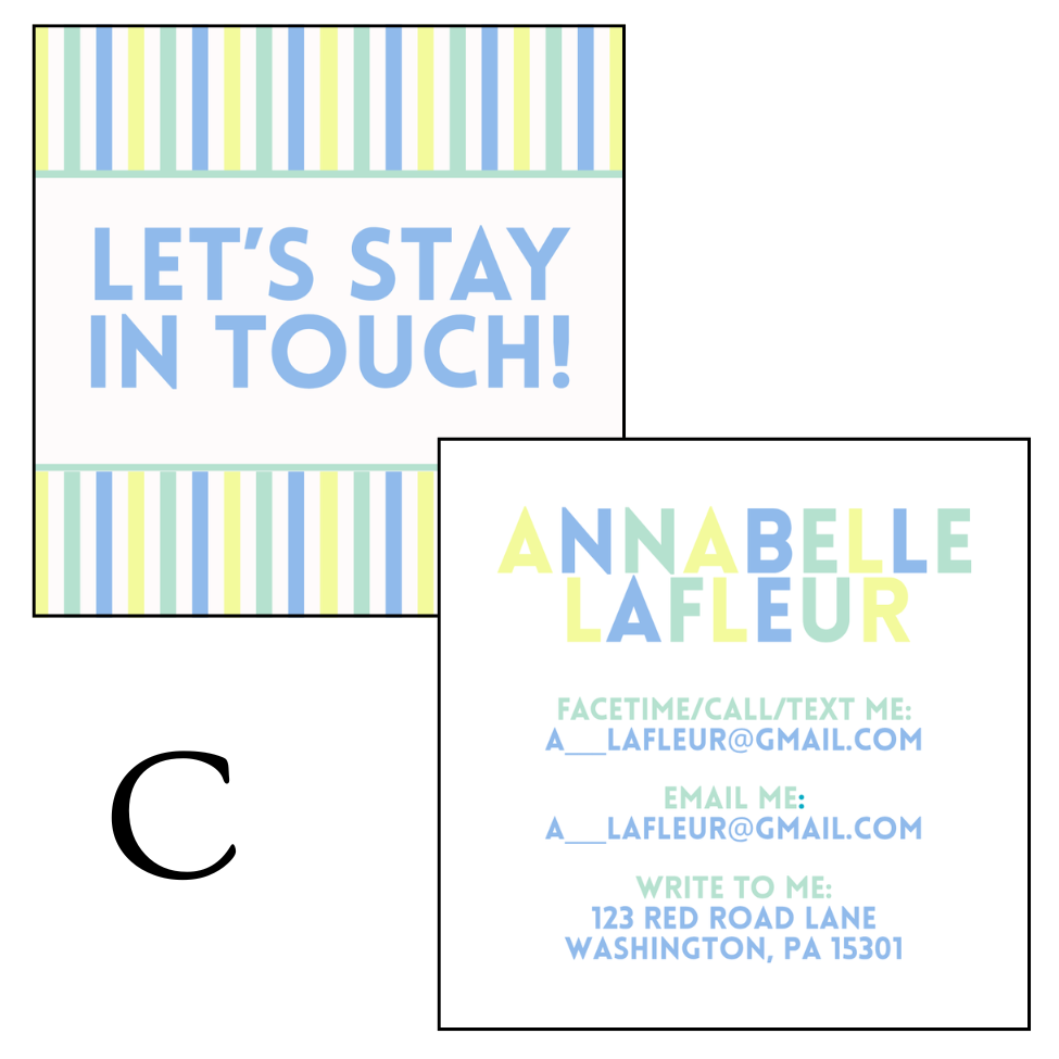 Camp Calling Cards