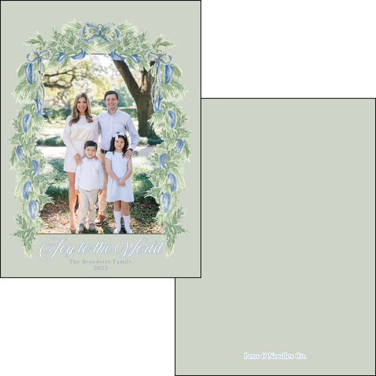 Holiday Card French Horn Full Garland