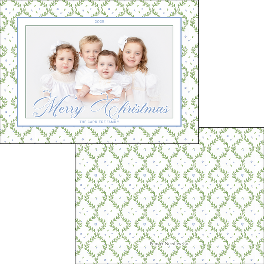 Holiday Card Lattice Garland Border