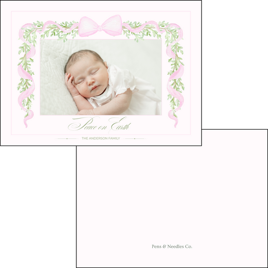 Holiday Card Pastel Bow Garland