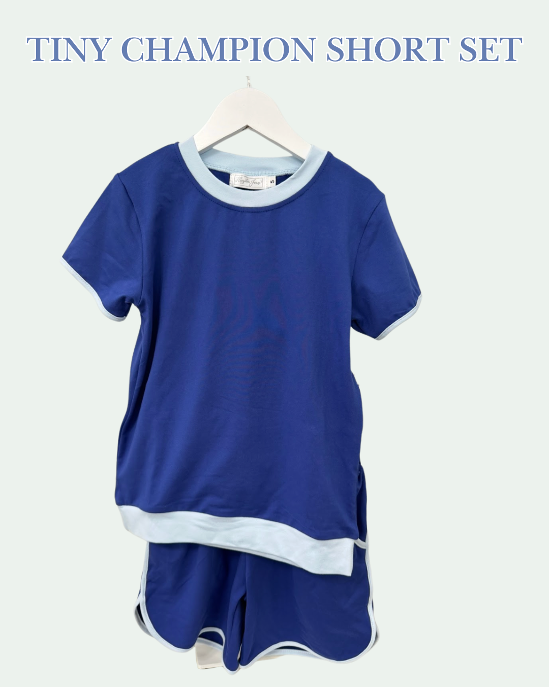 HJ: The Tiny Champion Short Set - Navy/Light Blue
