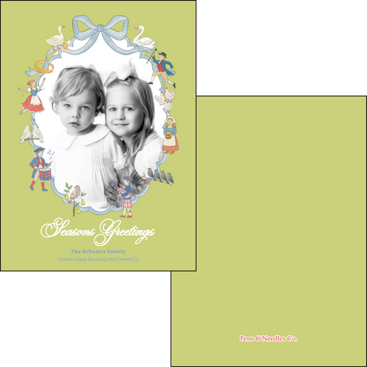 Holiday Card Oval Frame 12 Days of Christmas