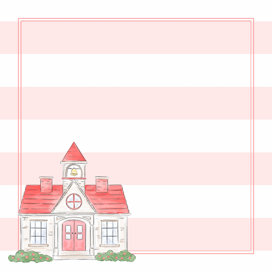 Red Schoolhouse Notepad
