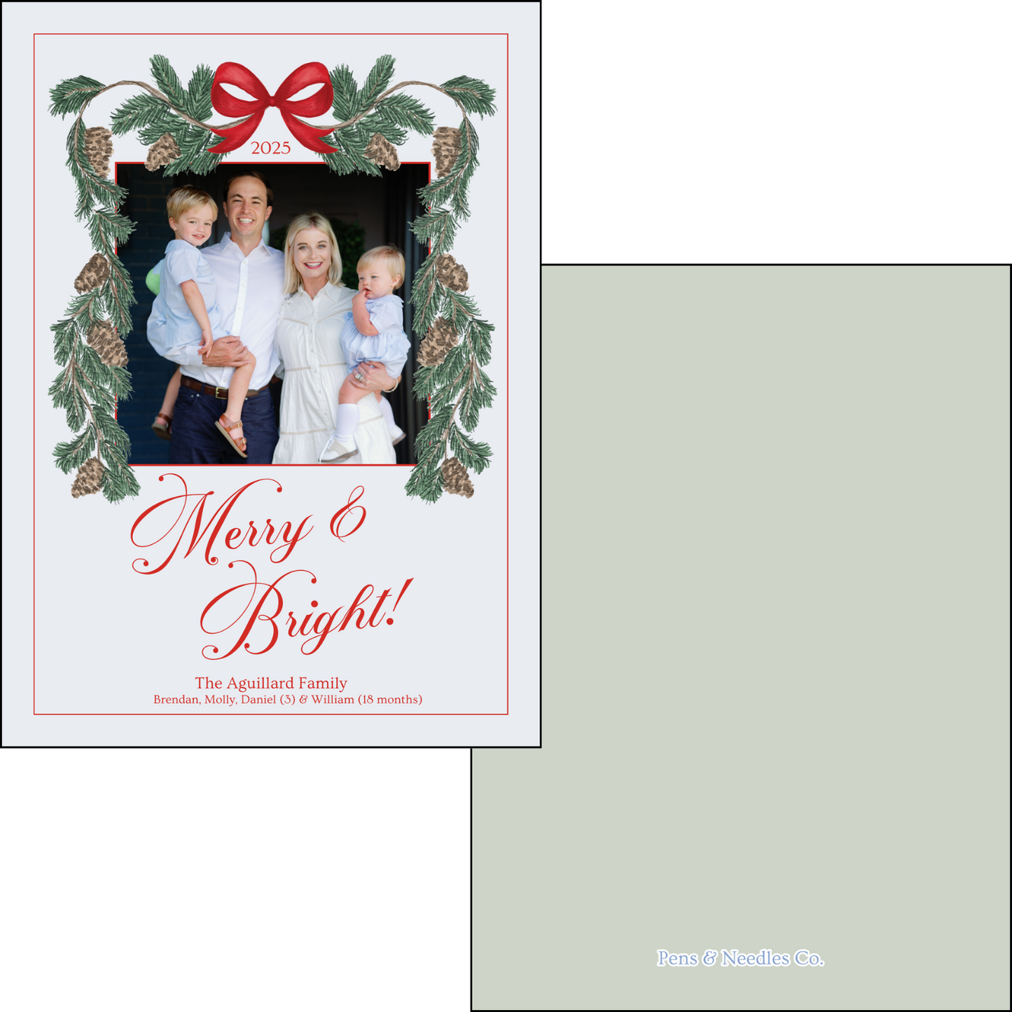 Holiday Card Pine Cone Garland