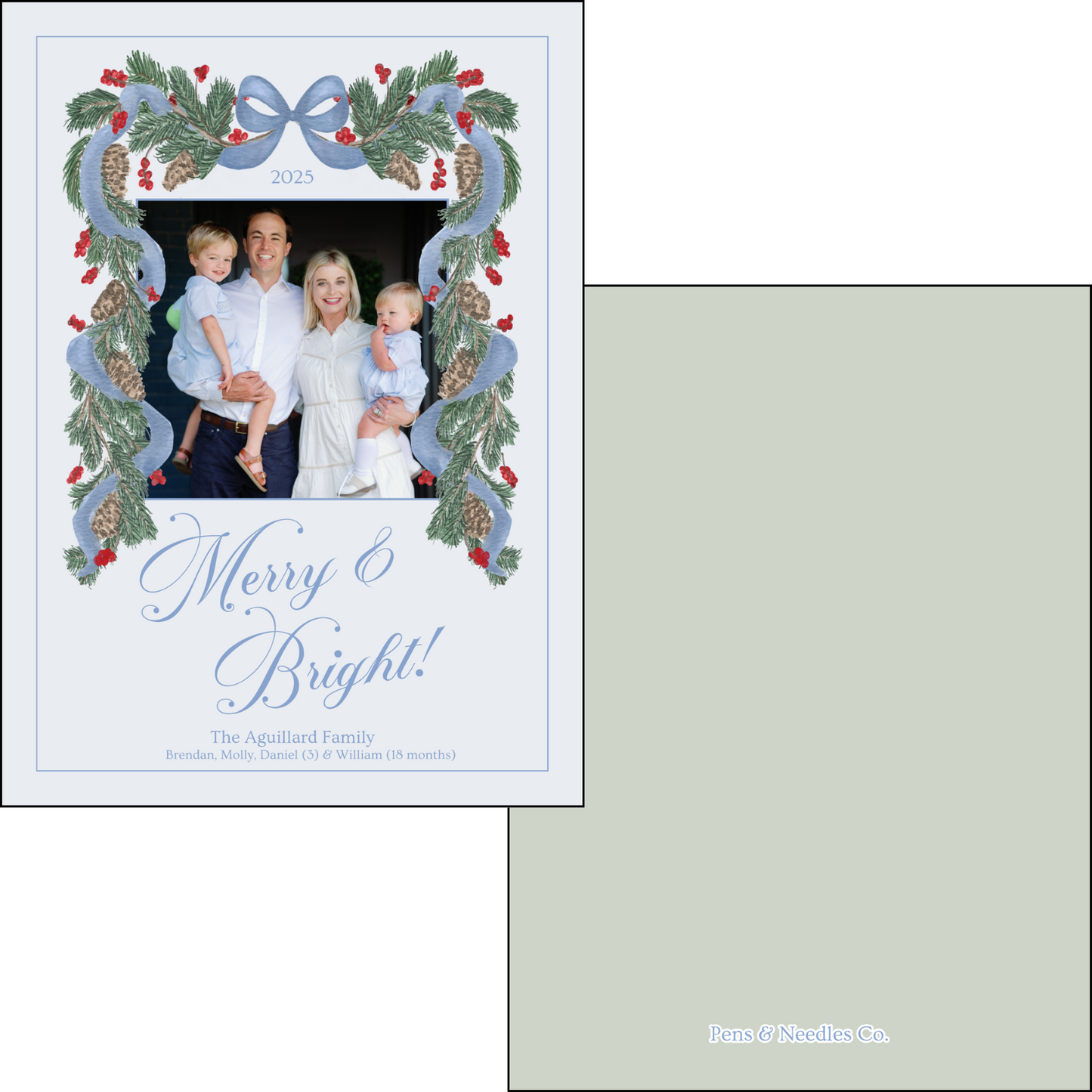 Holiday Card Pine Cone Garland