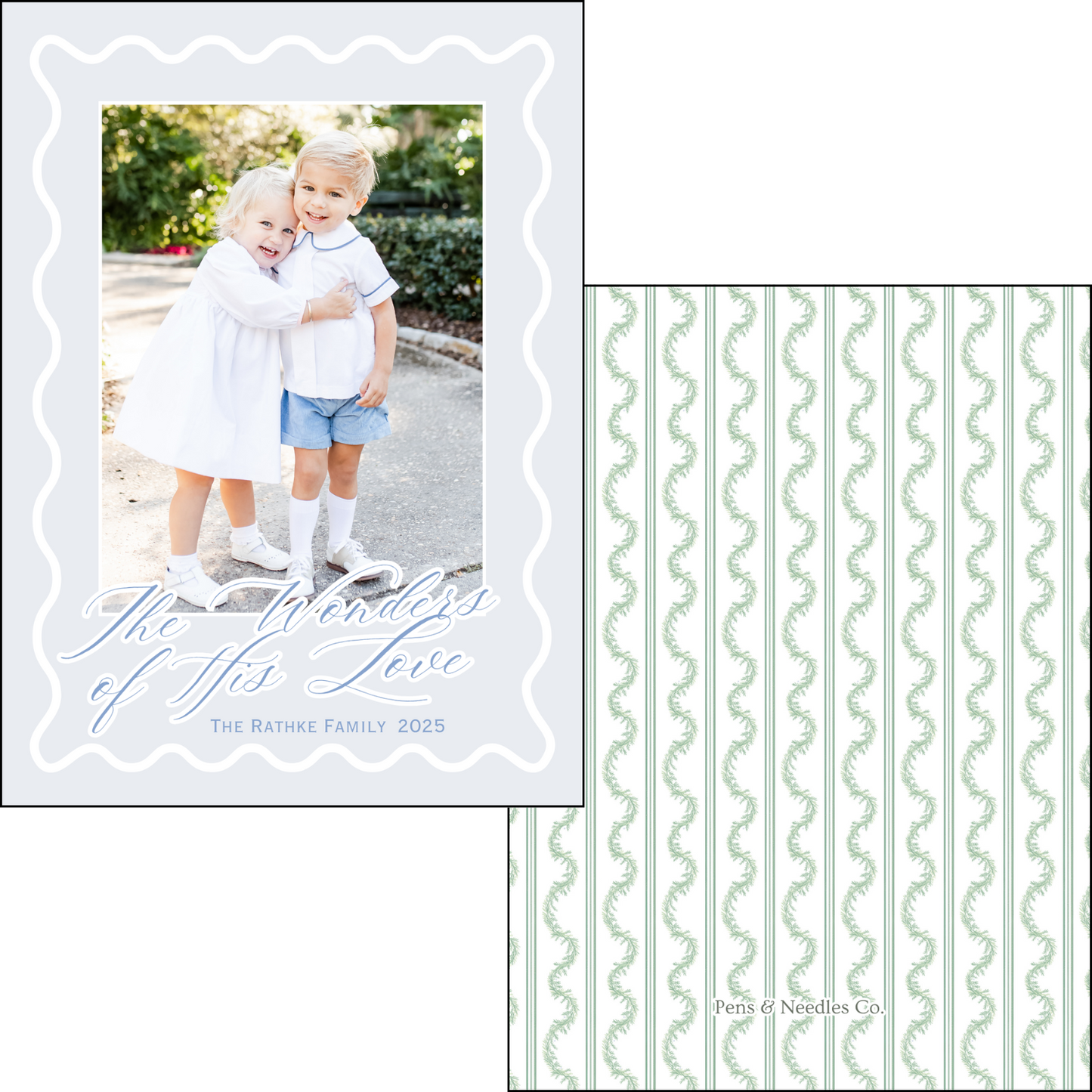 Holiday Card Scalloped Edge