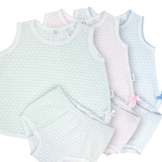Preorder: Paty Knit, 2 PC Diaper Set (with or without bows) #336X, #336
