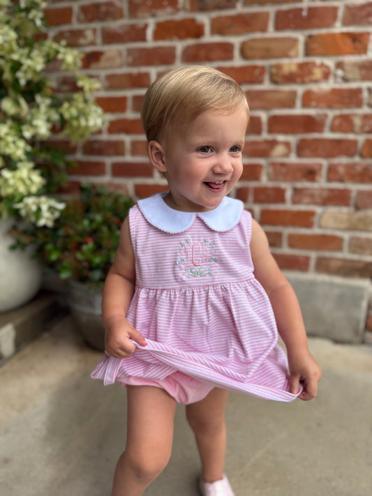 Jelly Bean Charlotte Bloomer Set-Light Pink Stripe