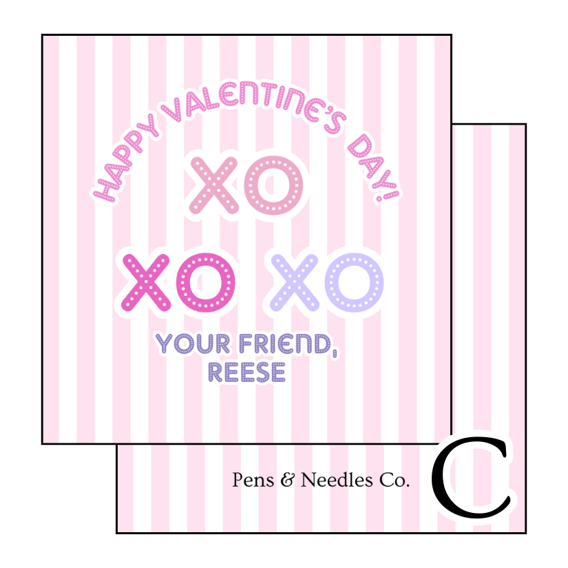 2” Circle Valentine Stickers
