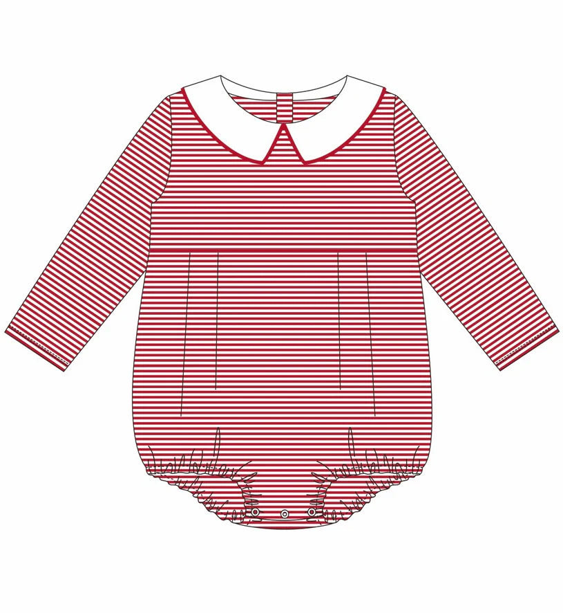 Striped Peter Pan Collar Long Sleeve Bubble BOYS