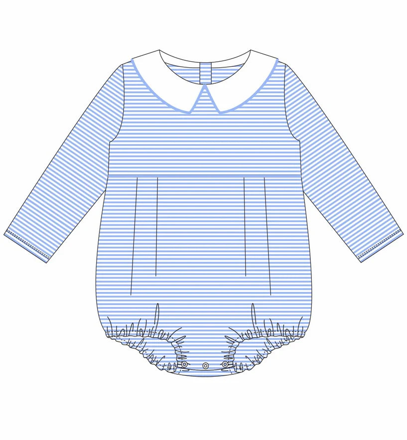 Striped Peter Pan Collar Long Sleeve Bubble BOYS