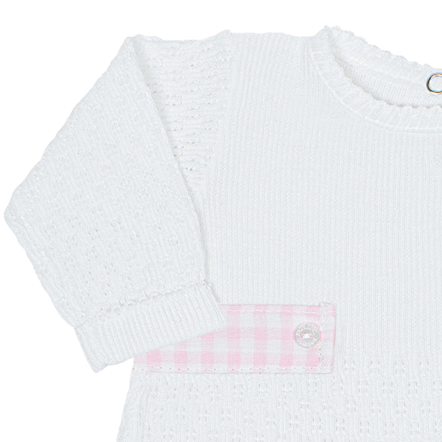 Paty Knit Romper, Gingham Tabs #166LSGHM- Fall Preorder