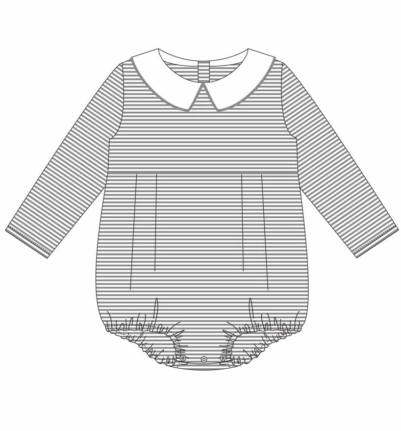 Striped Peter Pan Collar Long Sleeve Bubble BOYS