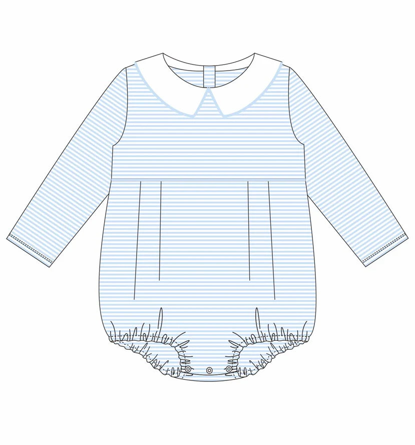 Striped Peter Pan Collar Long Sleeve Bubble BOYS