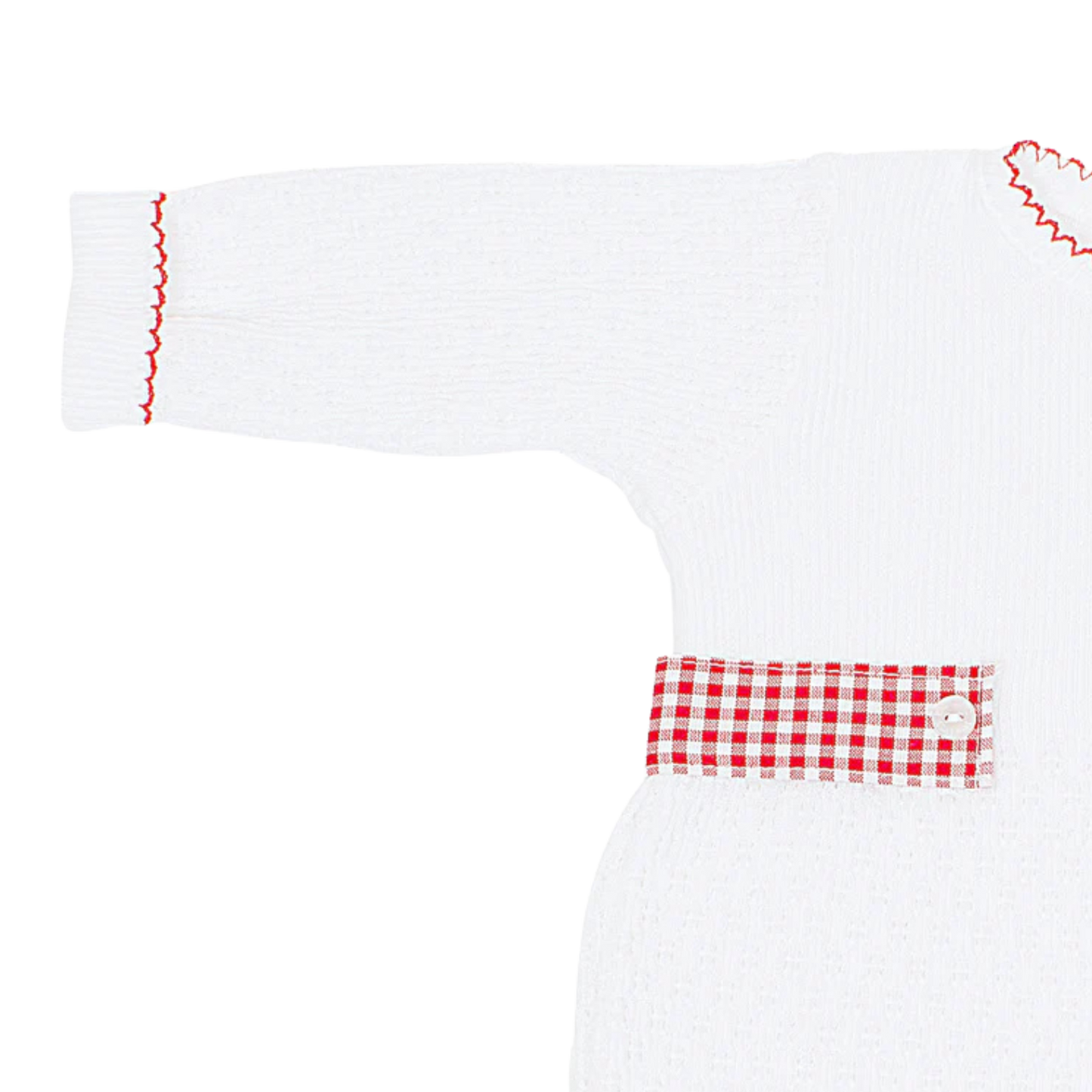 Paty Knit Romper, Gingham Tabs #166LSGHM- Fall Preorder