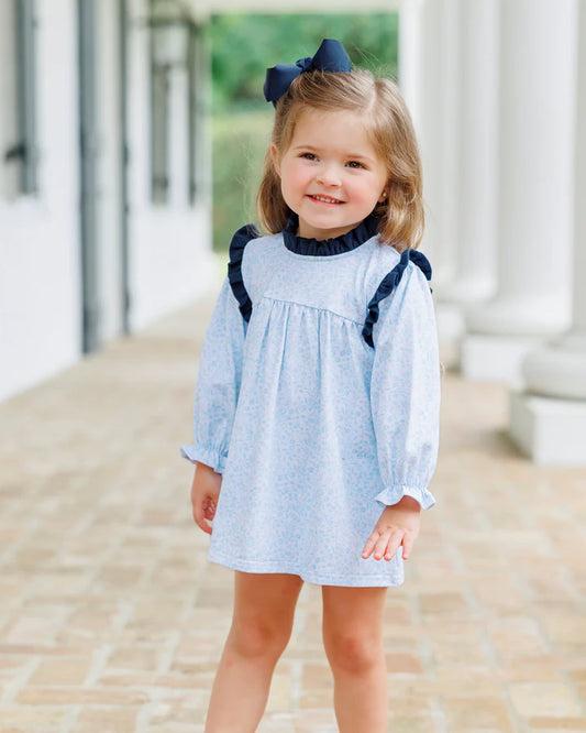 Jellybean Fall Blue Blooms Hallie Diaper Set