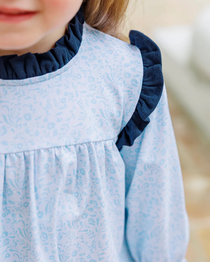 Jellybean Fall Blue Blooms Hallie Diaper Set