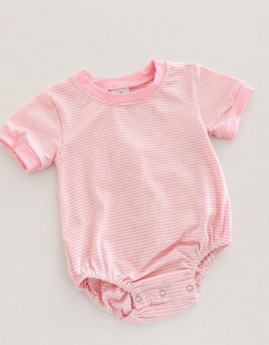 Stitch & Save: P&N Sale- Girls Pink Stripe Crewneck Bubble