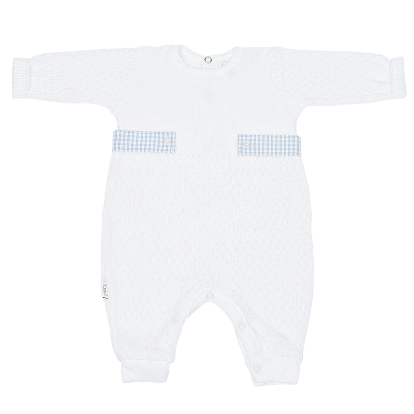 Paty Knit Romper, Gingham Tabs #166LSGHM- Fall Preorder