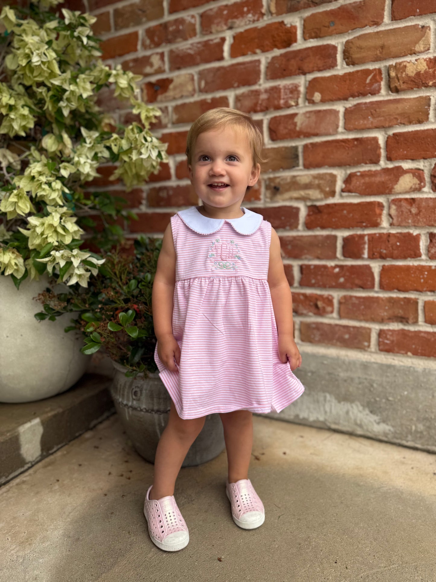 Jelly Bean Charlotte Bloomer Set-Light Pink Stripe