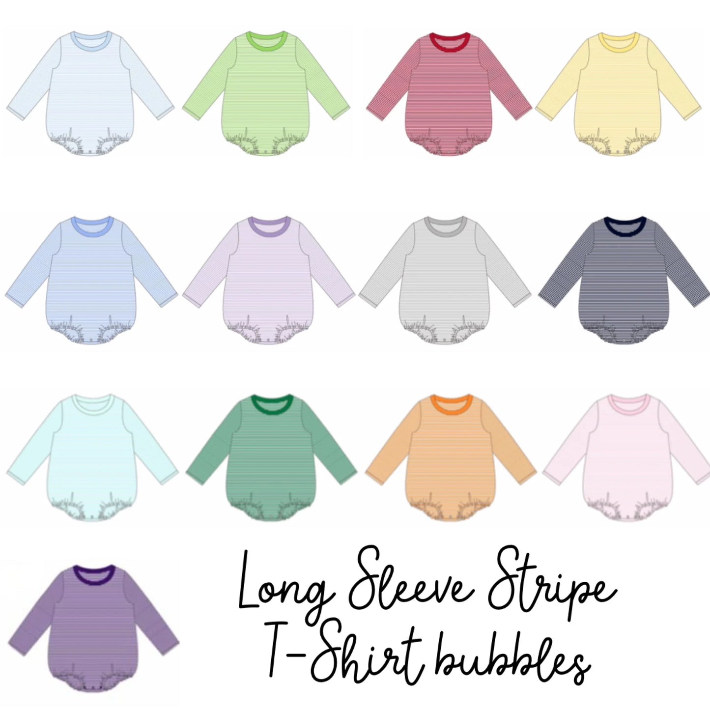 Striped Crewneck Long Sleeve Bubble