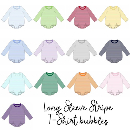 Striped Crewneck Long Sleeve Bubble