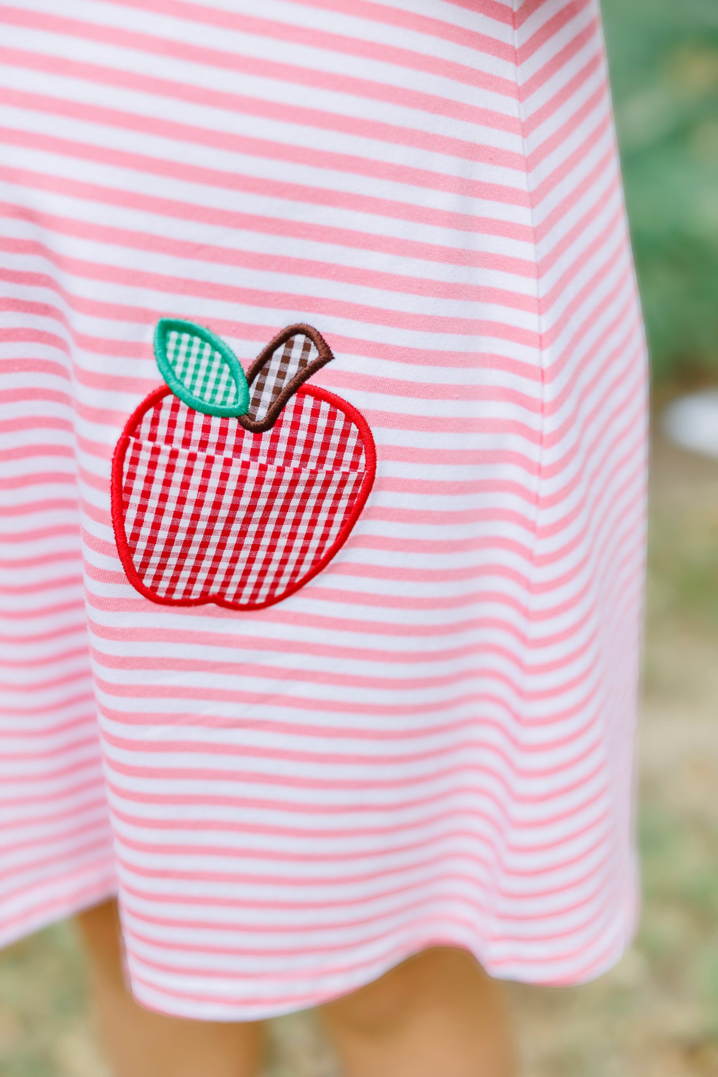 Jellybean Apple Pocket Applique Dress