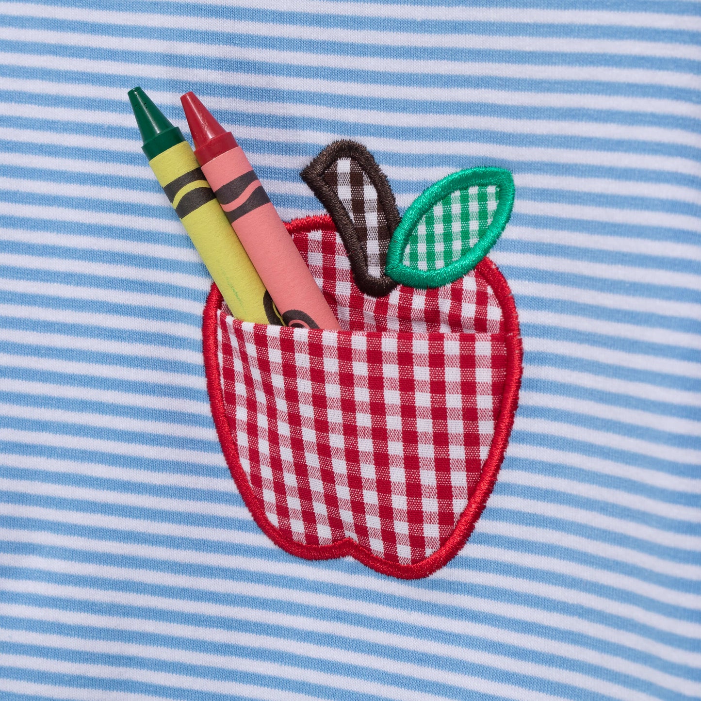 Jellybean Apple Pocket Applique Short Set