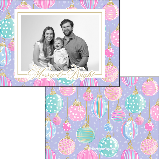 Holiday Card Pastel Ornaments