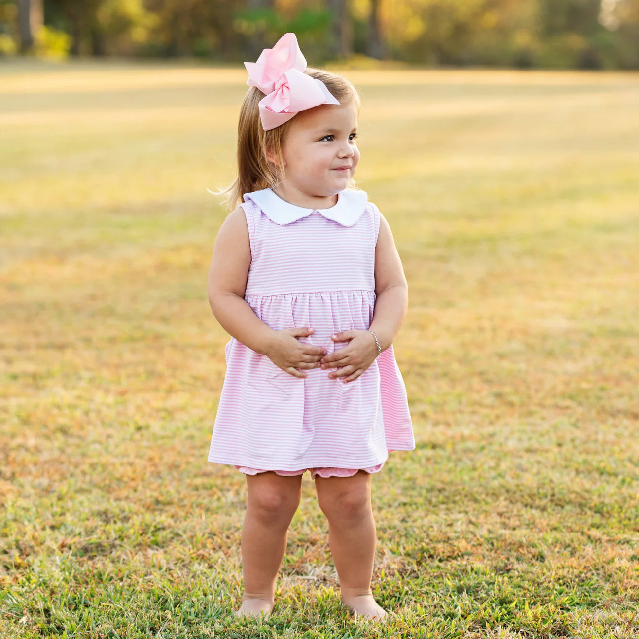 Jelly Bean Charlotte Bloomer Set-Light Pink Stripe