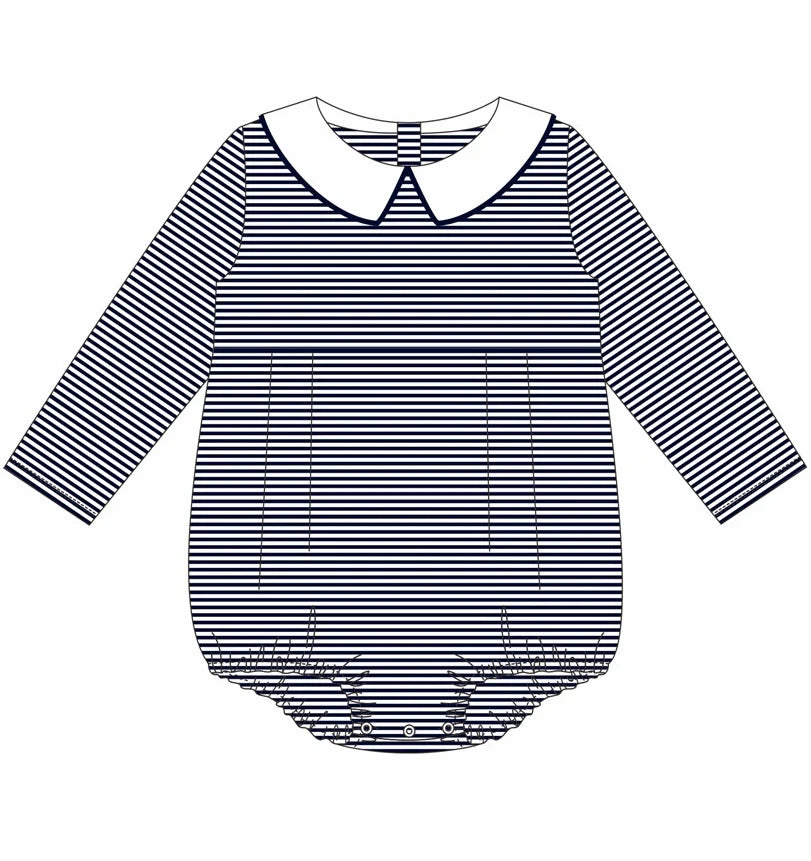 Striped Peter Pan Collar Long Sleeve Bubble BOYS