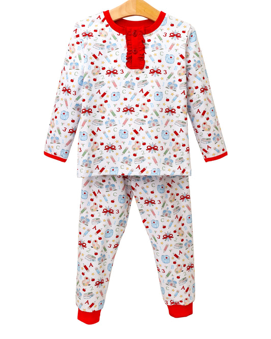 Jellybean Easy as ABC Ruffle PJ Set
