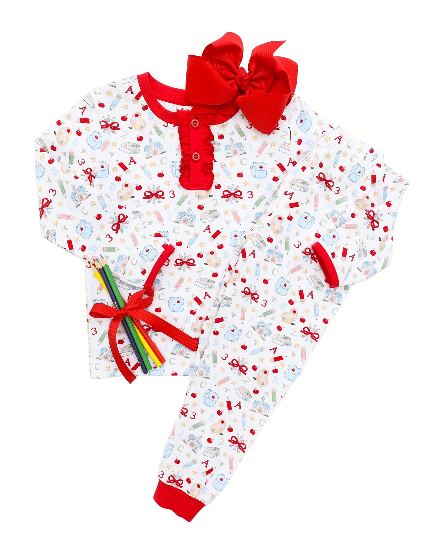 Jellybean Easy as ABC Ruffle PJ Set