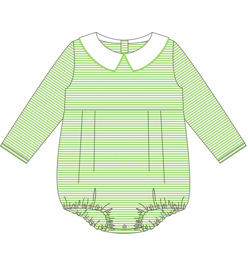 Striped Peter Pan Collar Long Sleeve Bubble BOYS