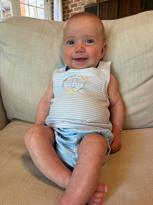 Jelly Bean Charlie Diaper Set- Light Blue Stripe