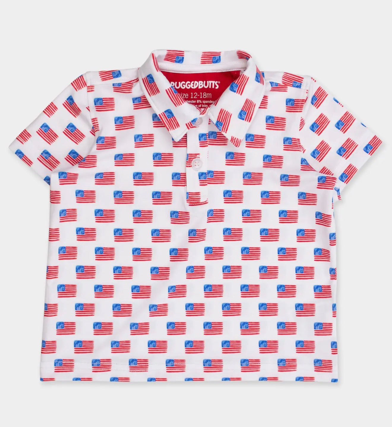 Rufflebutts Boys Freedom Flags Knit Short Sleeve
Performance Polo