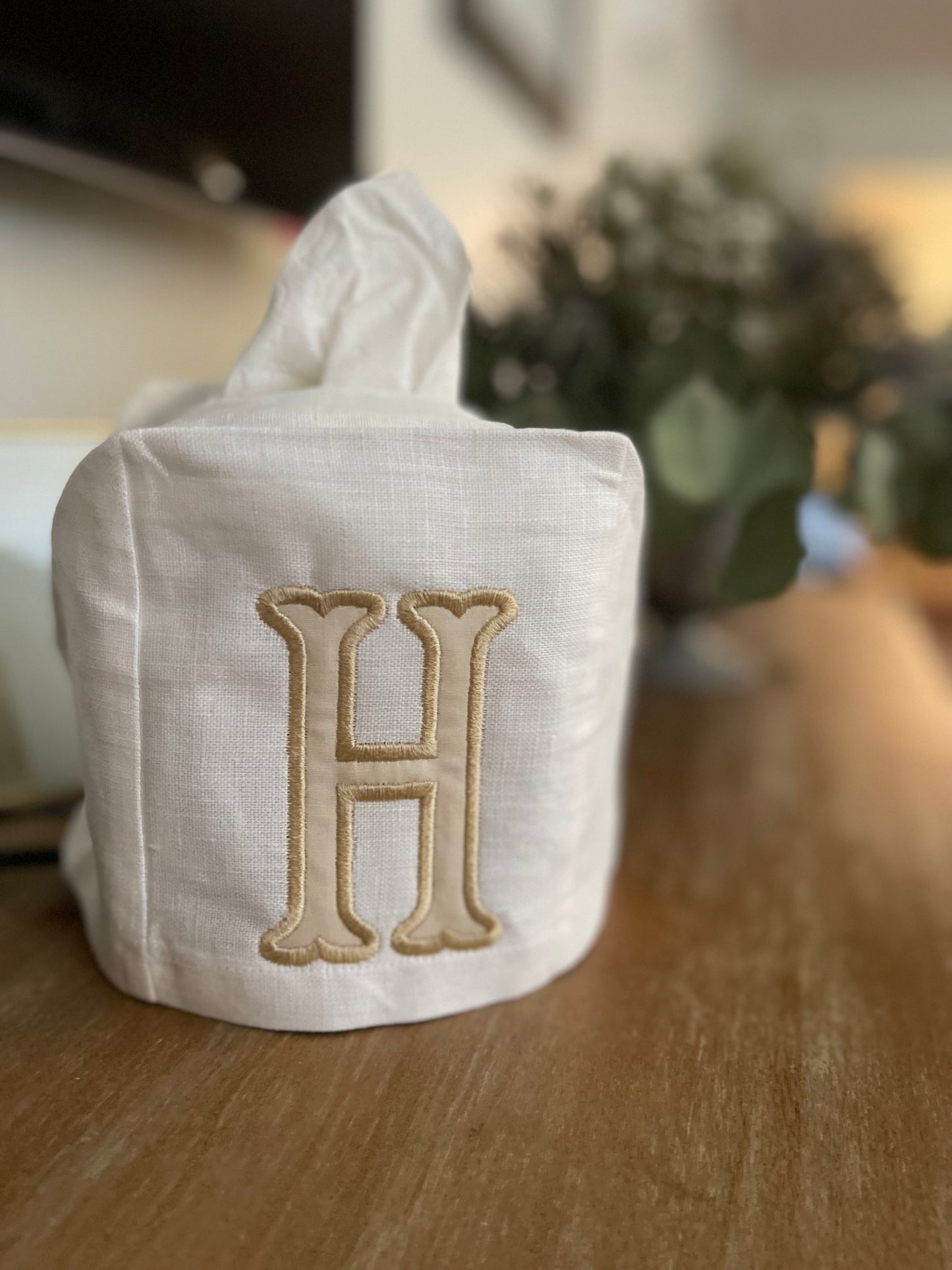 Linen Tissue Box Cover